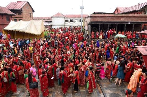 Teej Festival In Nepal Haritalika Teej Womens Festival Stunning Nepal