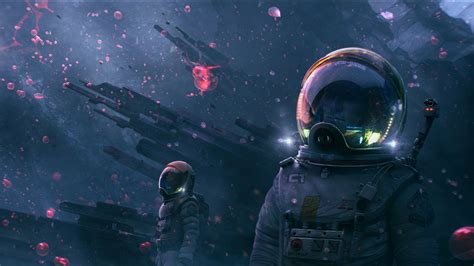 Two Astronaut In Unknown Planet Wallpaper Hd Fantasy 4k Wallpapers
