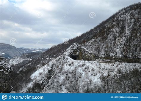Winter Landscape Of Hills And Tunnels Stock Photo Image Of Frozen