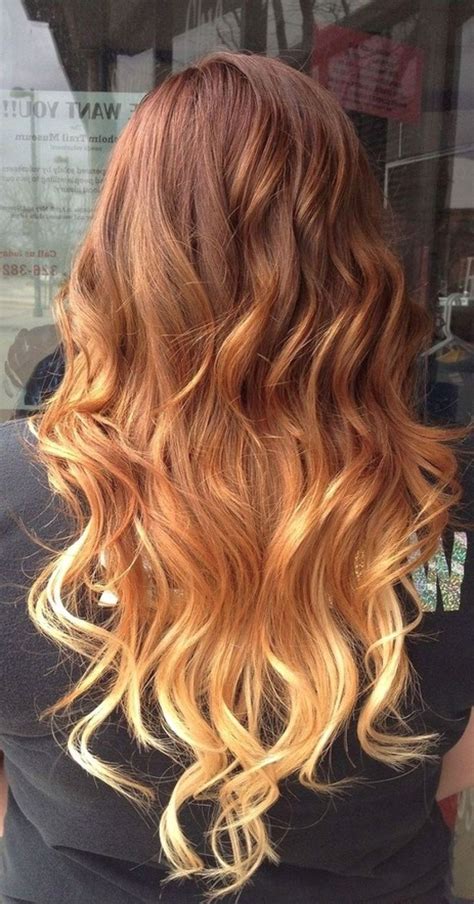 Dark Blonde Ombre Hair Red To Blonde Ombre Hair Color Hair Color