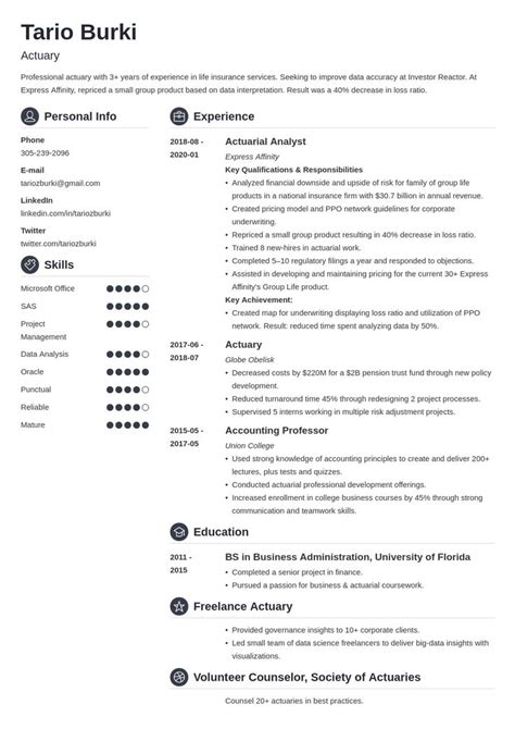 Actuary Resume Example Template Crisp Teacher Resume Examples Resume