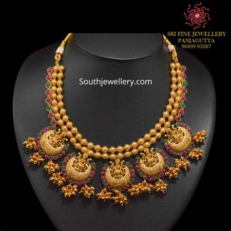 One Gram Gold Temple Haram Designs Indian Jewellery Designs