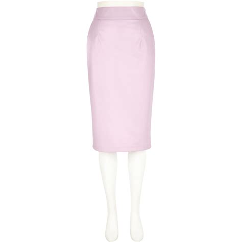 Light Pink Leather Look Pencil Skirt Tube Pencil Skirts Skirts