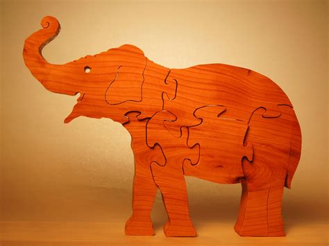 Elephant Wood Puzzle Unique Handcrafted Wooden Jigsaw Animal Etsy