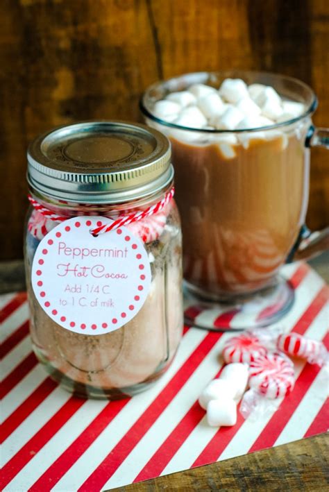 Easy Homemade T Idea Peppermint Hot Cocoa In A Jar Not Quite