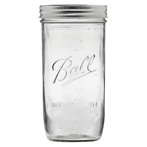 Ball Ball Glass Mason Jar With Lid And Band Wide Mouth 24 Ounces 9 Count