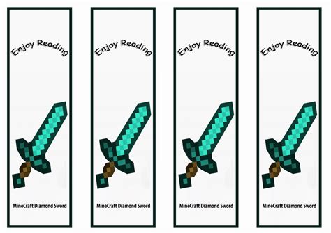 Minecraft Bookmarks Birthday Printable