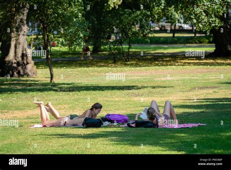 Woman Sunbathing And Park High Resolution Stock Photography And Images