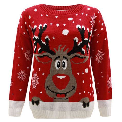 C3008 Rd Men Christmas Jumper With Elf Pattern Red