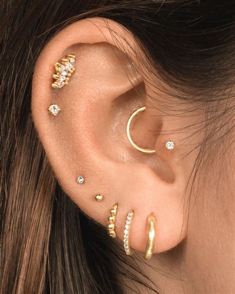 Gold Ear Piercing Jewellery Pretty Ear Piercings Earings Piercings
