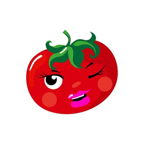 Premium Vector Sexy Tomato Flirting And Making Eyes