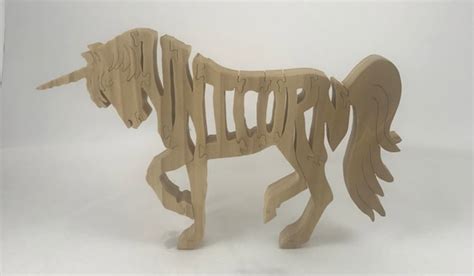 Unicorn Wooden Scroll Saw Puzzle Etsy