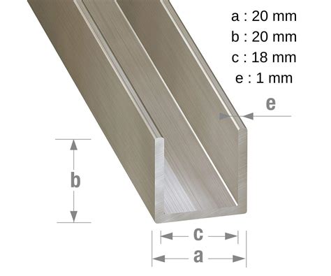 Stainless Steel 304l Grade Channelu Channel 20mm X 20mm X 1mm X 1m