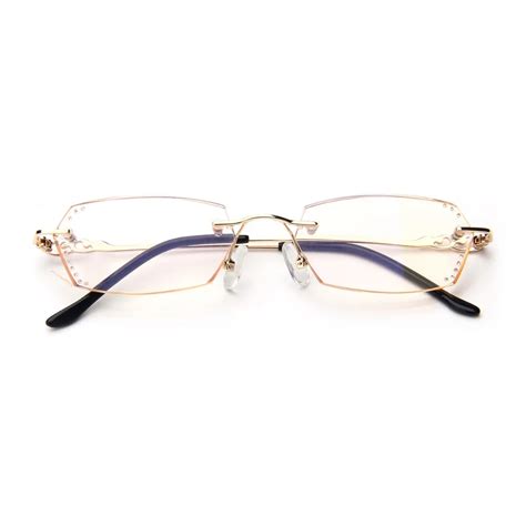 Fashion Frameless Diamond Cut Reading Glasses Women Rimless Diopter Eyewear Presbyopic