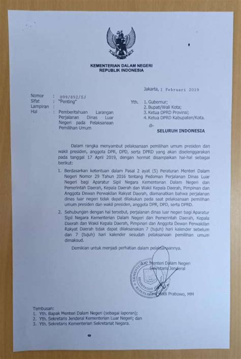 Menteri perhubungan republik indonesia jln. Mendagri Terbitkan Surat Edaran Larangan Perjalanan Dinas ...