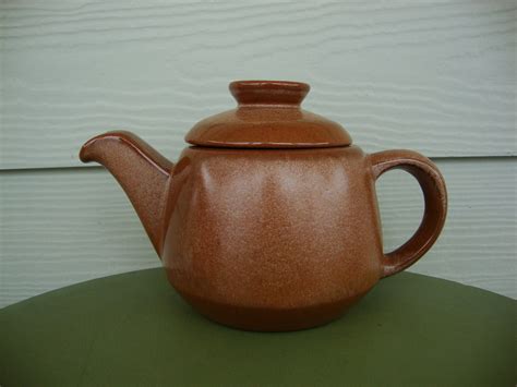 Vintage Frankoma Pottery Teapot Earthy Brown By Nerdybirdvintage