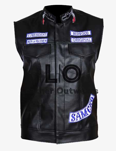 Sons Of Anarchy Jax Teller Patch Vest Leather Outwears