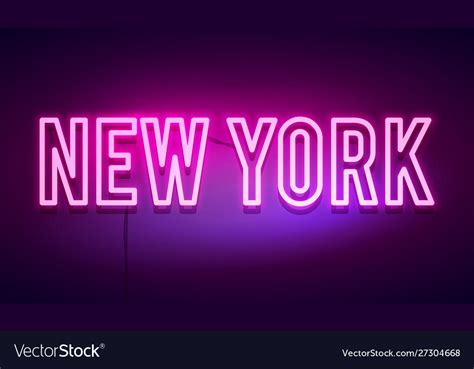Modern New York City Neon Light Sign Royalty Free Vector