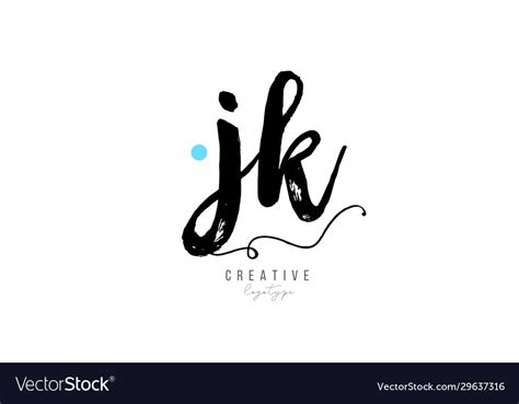 Jk J K Vintage Letter Alphabet Combination Logo Vector Image