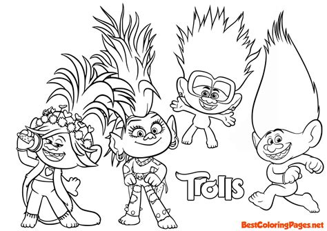 Trolls Movie Coloring Pages Free Printable Coloring Pages