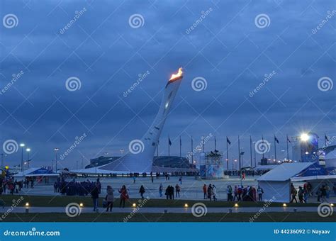 Olympic Park In Sochi At Night Editorial Photography Image Of Evening