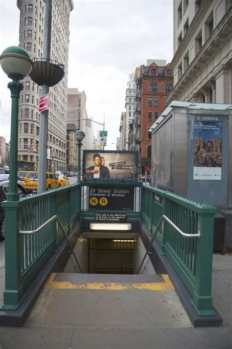 Subway Entrance At 23rd Street In Nyc Editorial Stock Photo Image Of