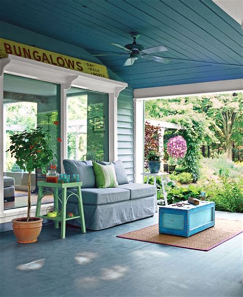 Using light blue paint to symbolize water, the gullah people applied the shade to porch ceilings and doors preventing evil spirits from entering. I've Got The Monday Blues-Porches Style