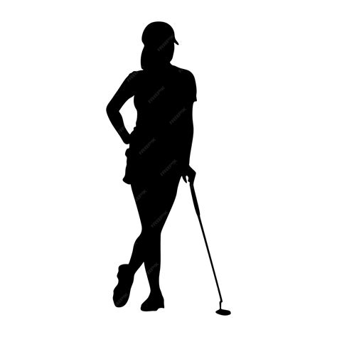 Premium Vector Professional Golfer Woman Playing Golf Silhouette