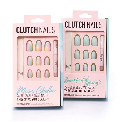 Clutch Nails Pastel Paradise Bundle Press On Glue Nails Two Oval