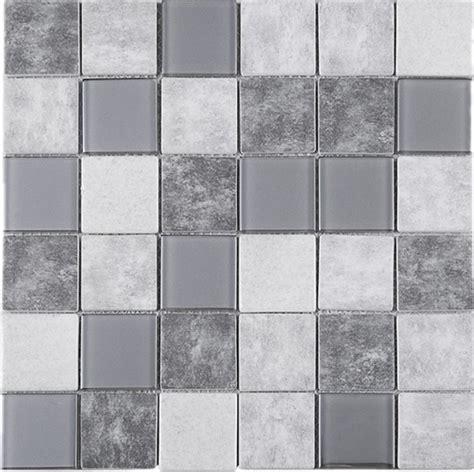 2x2 Grid Grey Square Glass Mosaic Tile Jregl2 Home Decor Az