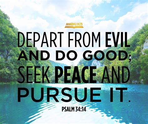 Depart From Evil And Do Good Seek Peace And Pursue It Psalms 3414