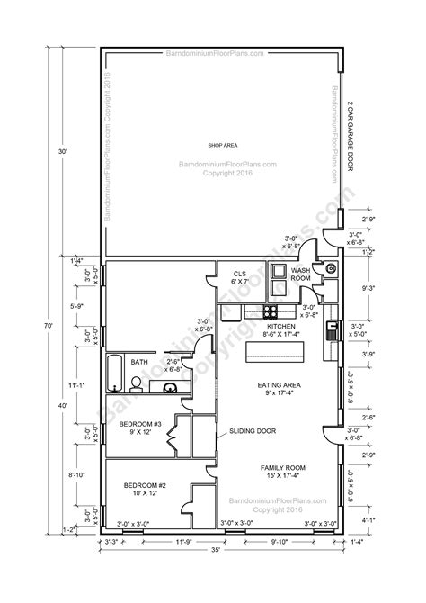 Large Barndominium Residential Metal Building Floor Plans Modern New