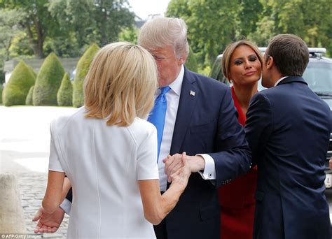 brigitte macron and melania trump meet in paris daily mail online