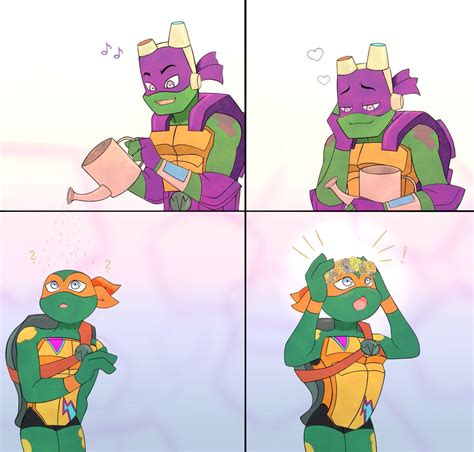 Cute Donnie And Mikey Teenage Mutant Ninja Turtles Art Teenage
