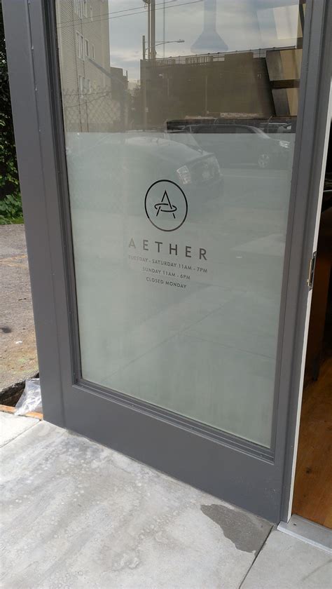 Frosted Door With Logo And Hours Door Signage Window Signage Glass