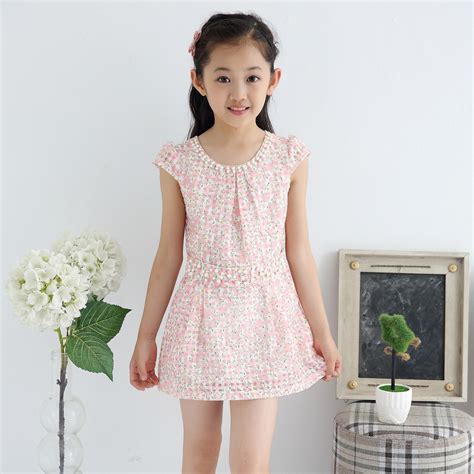 Korean Childrens Short Sleeve Summer Wear Girls Lace Veil Princess
