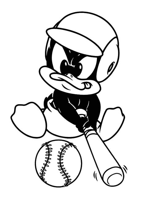 Baby Daffy Duck Baseball Athlete Coloring Pages NetArt Students