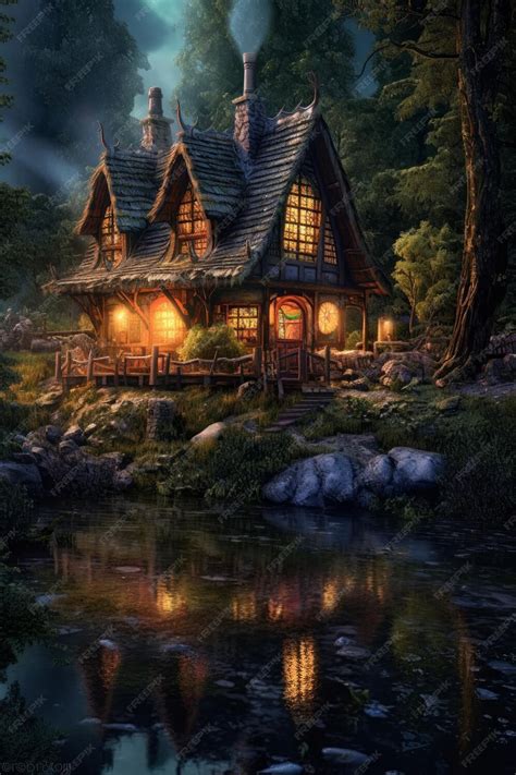 Premium Ai Image Fairy Tale Cabin