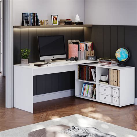 Buy Elegant Computer Desk With Shelves L Shaped Corner Desk With