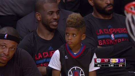 La clippers point guard chris paul and his son chris paul ii threw out the first pitch at the la dodgers vs. Chris Paul's son is sitting on the bench because the ...