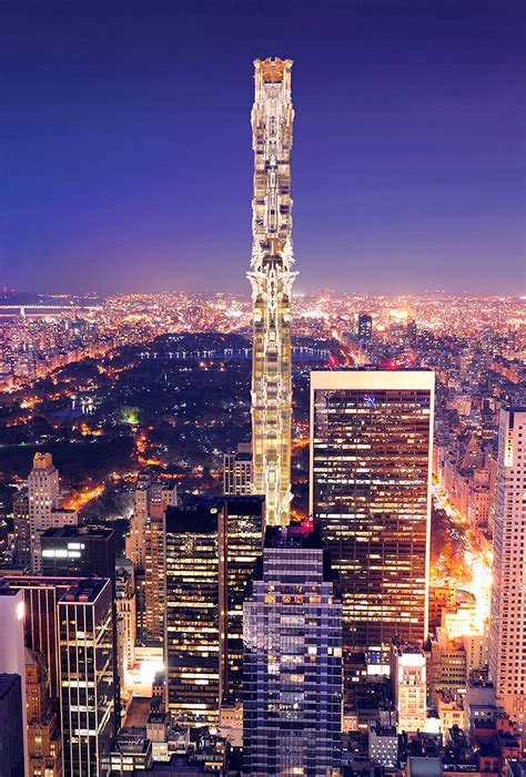 A collection of quality art deco buildings (incl. 102-story Residential Building, NYC (Steampunk Neo-Art ...