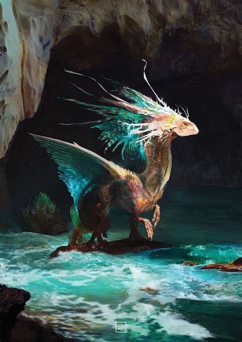 Artstation Water Dragon Silvia Pasqualetto Mythical Creatures Art