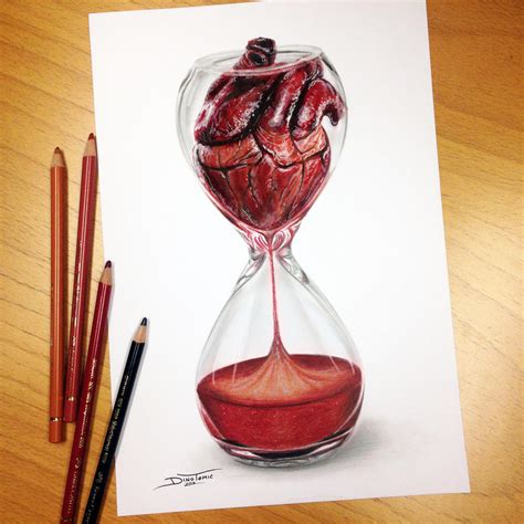 Heart Hourglass Pencil Drawing By Atomiccircus On Deviantart