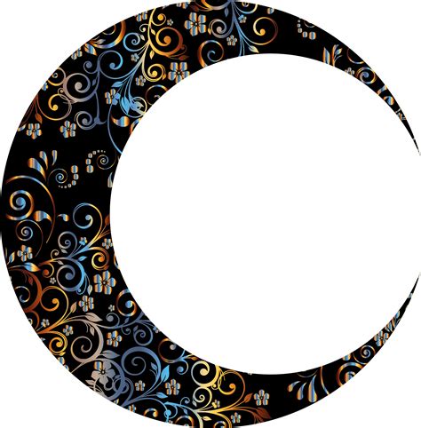 Golden Crescent Moon With Stars Transparent Download Png Image