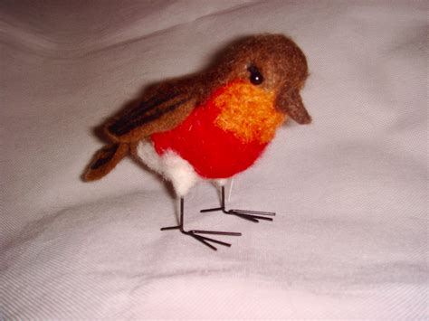 Pin Felt Needle Felted Robin Collectible Miniature Wild Life Etsy
