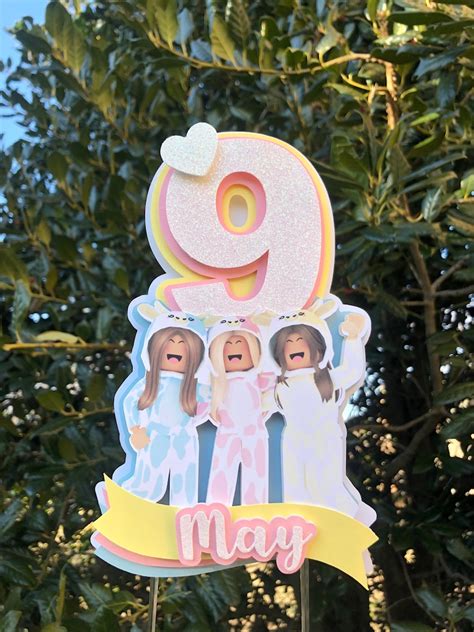 Girl Roblox Cake Topper Pink Roblox Birthday Party Cake Etsy