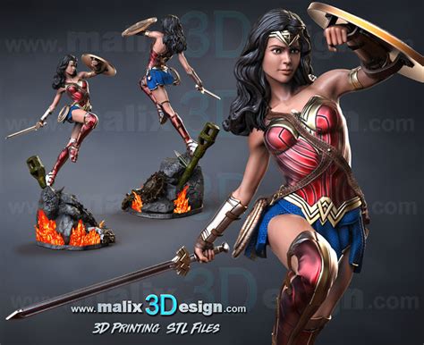 Sanix 3d Designer Wonder Woman 3d Printing Print