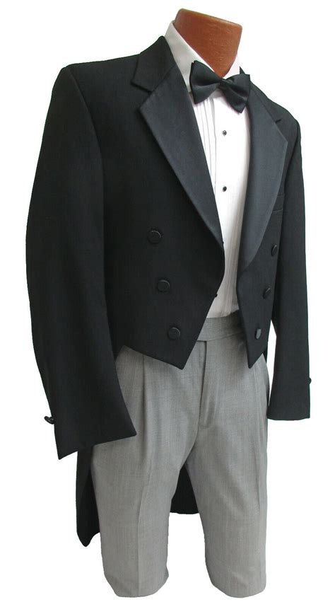 Mens Black Tuxedo Tailcoat Long Tails Wool Formal White Tie Wedding Mason 40l Erowzfinder