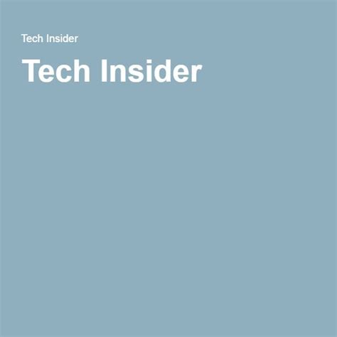 Tech Insider Tech Reading