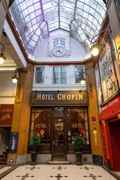 Hotel Chopin Facade In Passage Jouffroy Paris France Editorial Stock